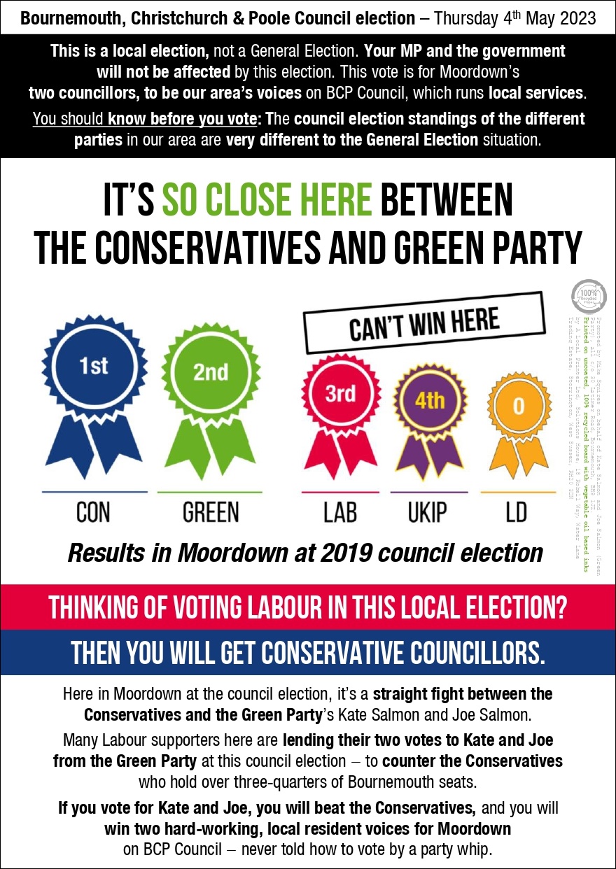 The Green Party flyer Tom Hayes was prepared to steal to stop his voters seeing
