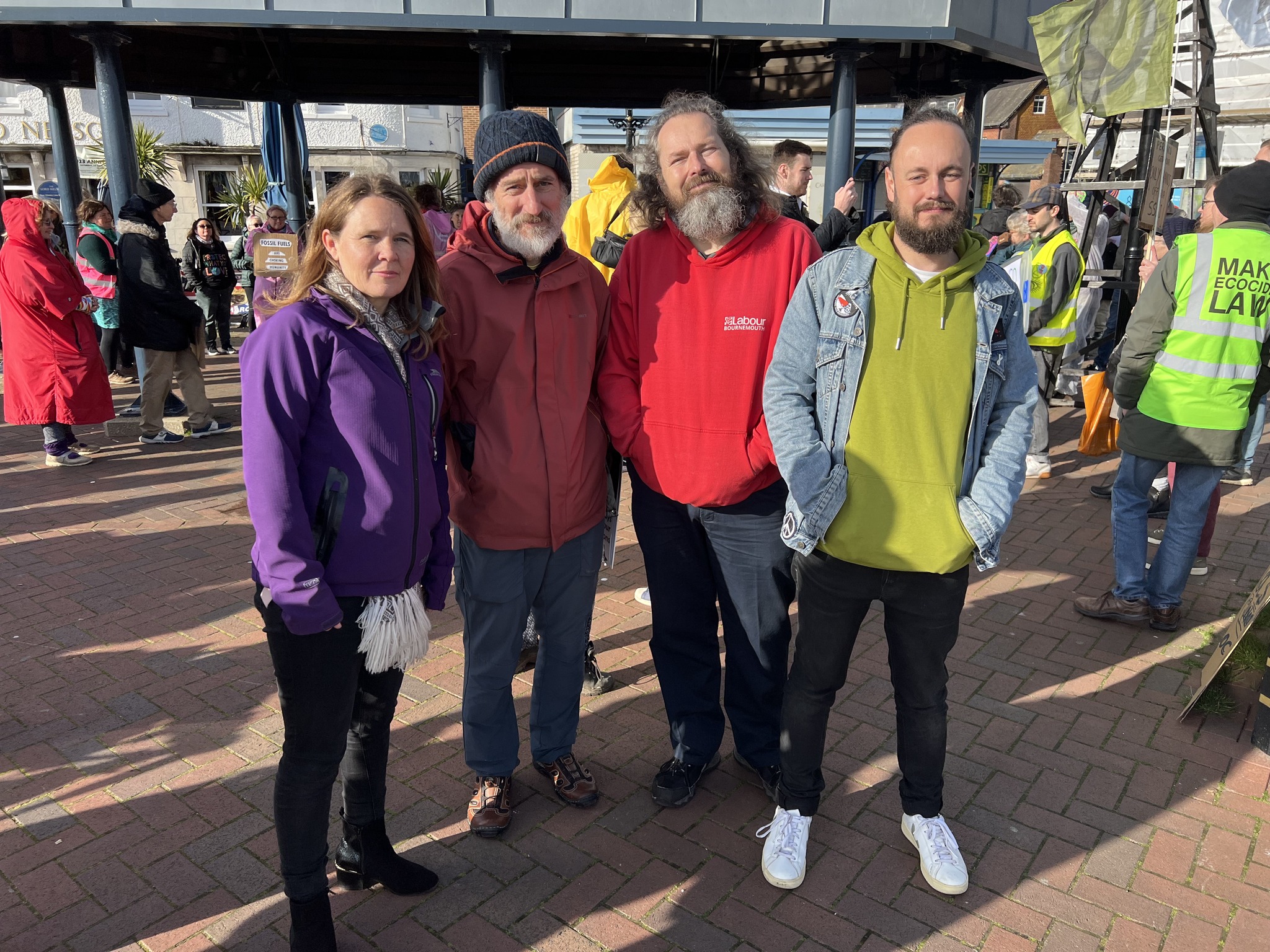 Unity Alliance councillors at Poole Quay protest
