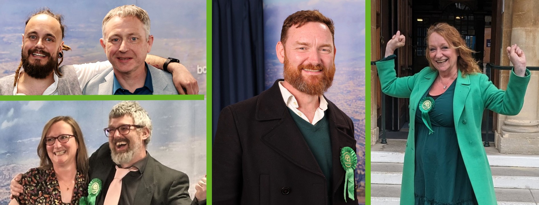Collage of BCP Green election victories
