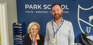 Councillor Alasdair Keddie with Mrs Dowler, Headteacher of Park School